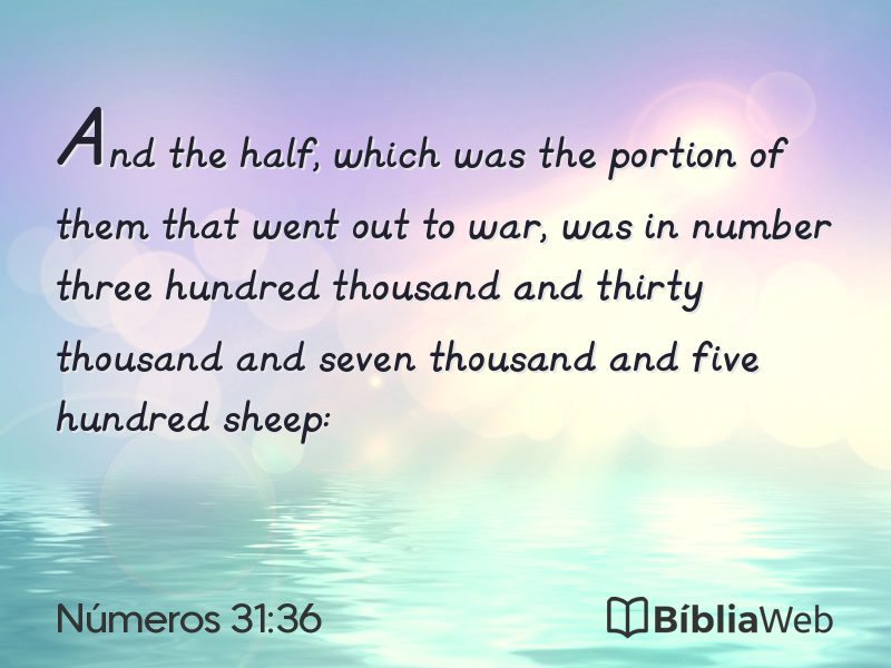Números 31:36 em imagem para compartilhar