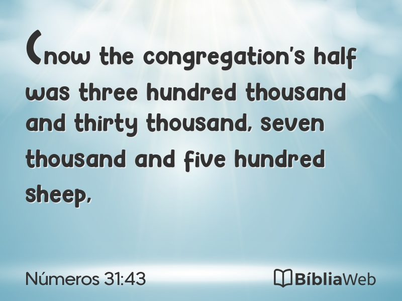 Números 31:43 em imagem para compartilhar