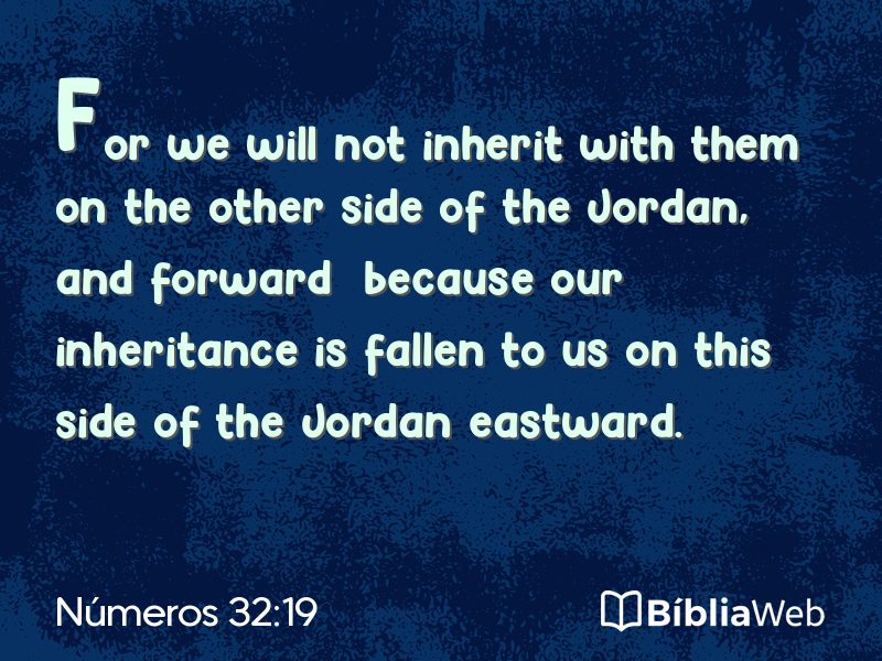 Números 32:19 em imagem para compartilhar
