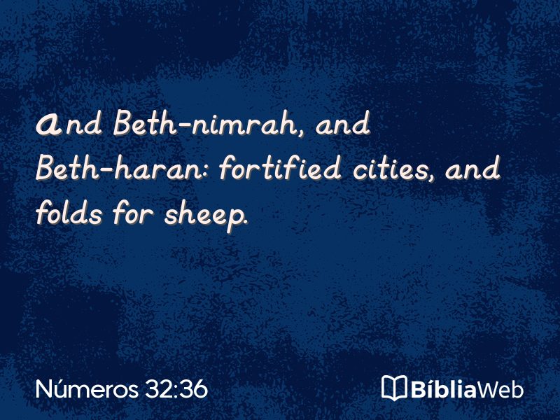 Números 32:36 em imagem para compartilhar