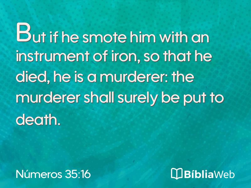Números 35:16 em imagem para compartilhar