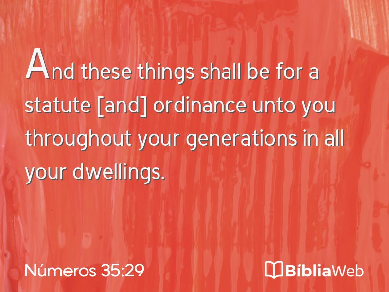 Números 35:29 em imagem para compartilhar