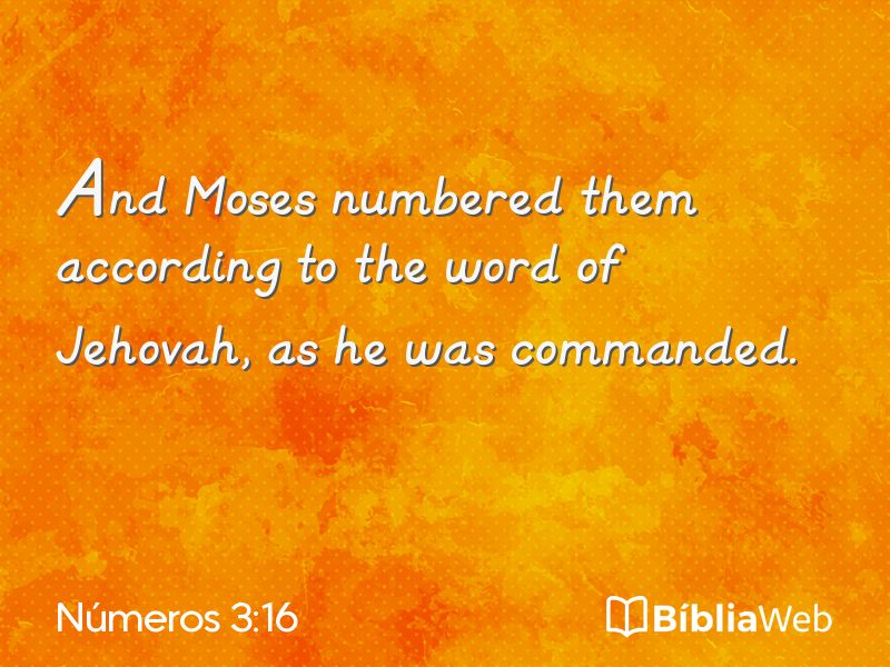 Números 3:16 em imagem para compartilhar