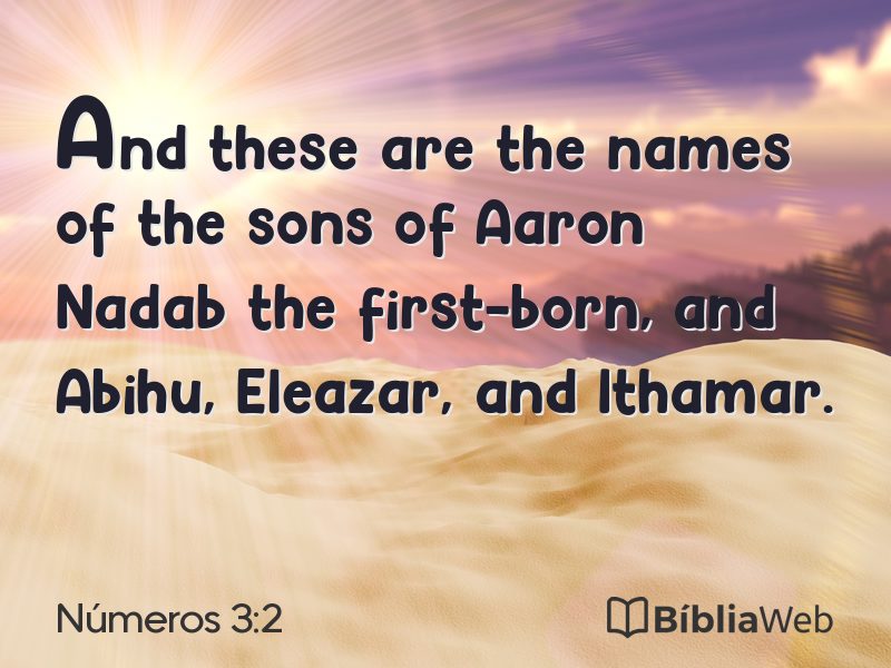 Números 3:2 em imagem para compartilhar
