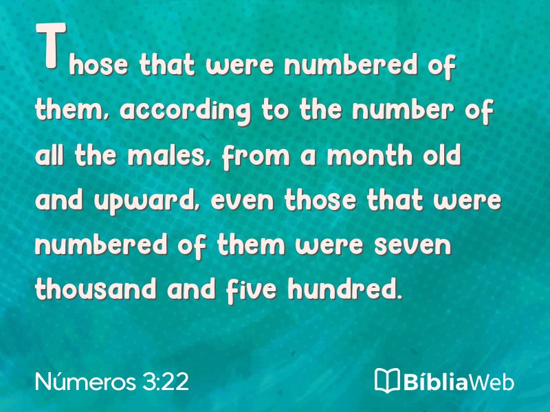 Números 3:22 em imagem para compartilhar