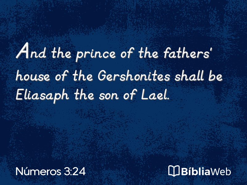 Números 3:24 em imagem para compartilhar