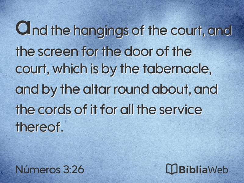 Números 3:26 em imagem para compartilhar