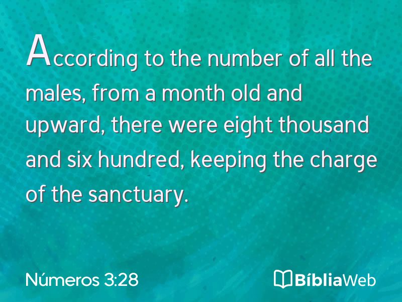 Números 3:28 em imagem para compartilhar