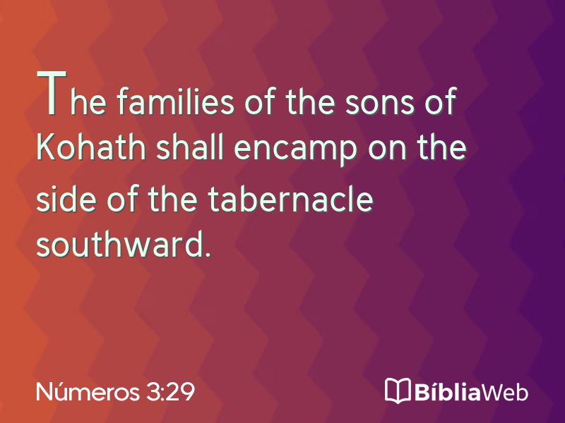 Números 3:29 em imagem para compartilhar