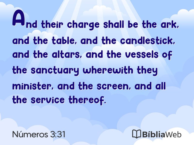 Números 3:31 em imagem para compartilhar