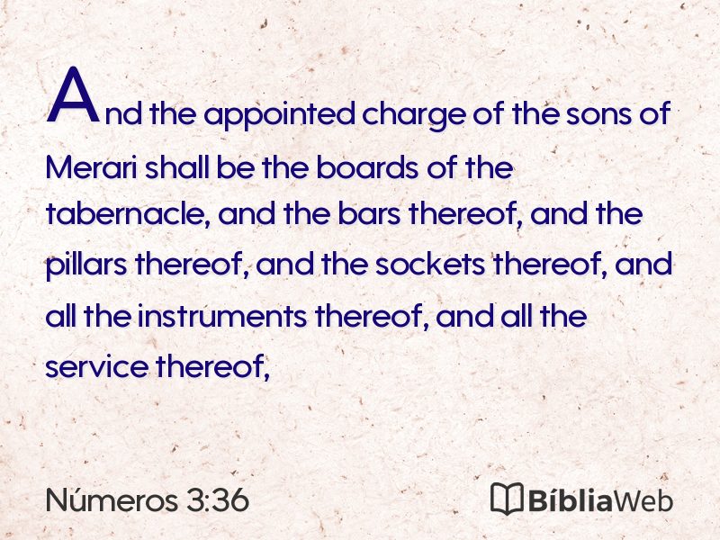 Números 3:36 em imagem para compartilhar