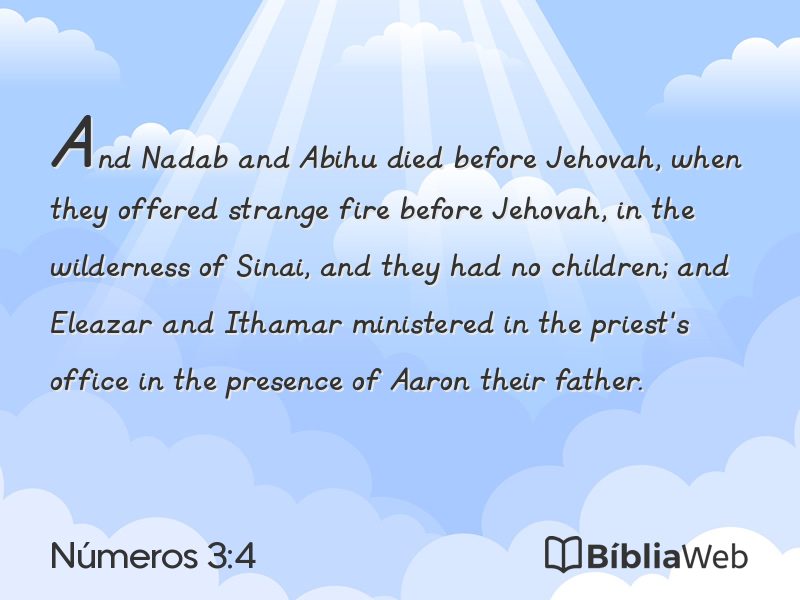 Números 3:4 em imagem para compartilhar