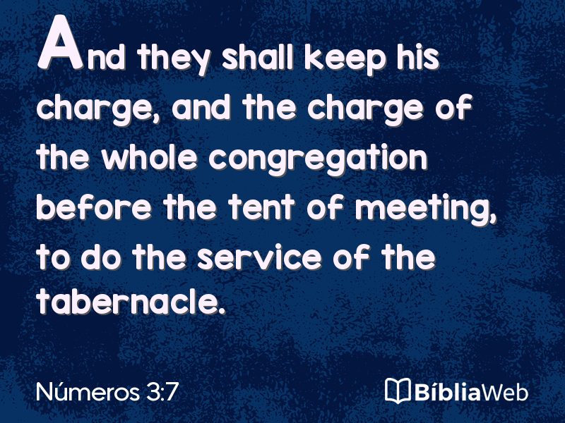Números 3:7 em imagem para compartilhar