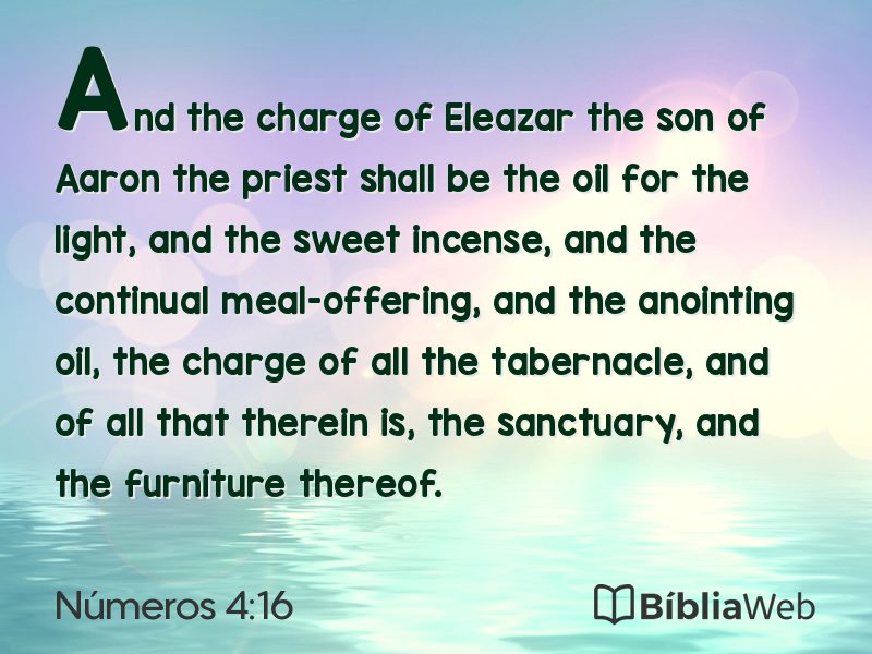 Números 4:16 em imagem para compartilhar
