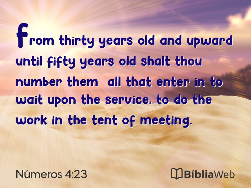Números 4:23 em imagem para compartilhar