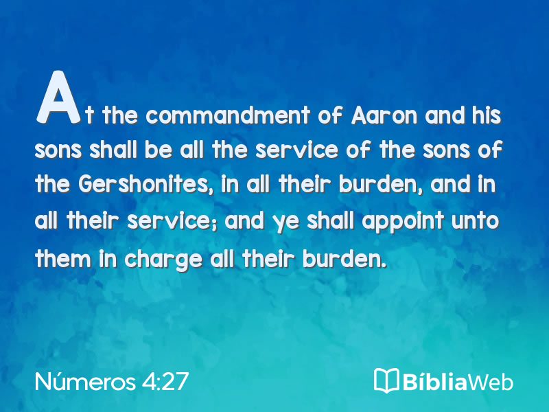 Números 4:27 em imagem para compartilhar