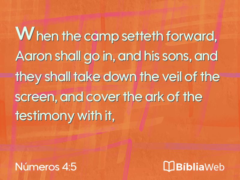 Números 4:5 em imagem para compartilhar