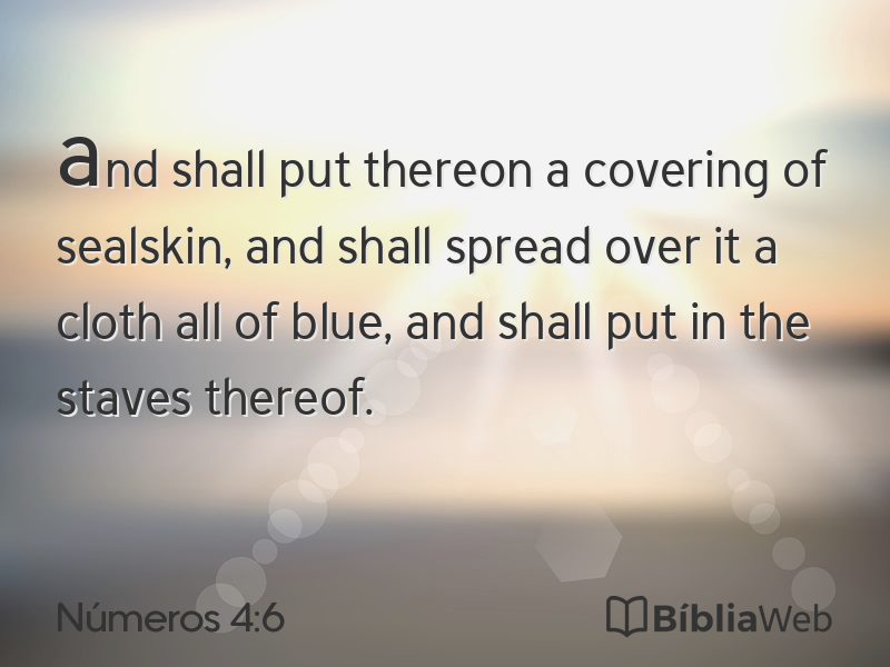 Números 4:6 em imagem para compartilhar
