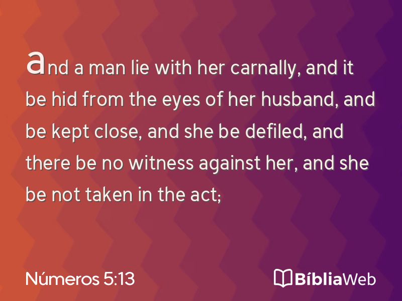 Números 5:13 em imagem para compartilhar