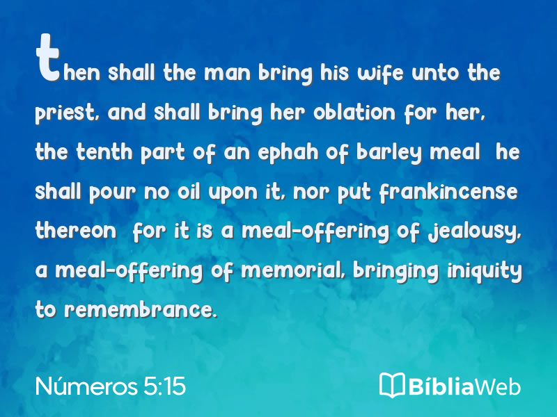 Números 5:15 em imagem para compartilhar