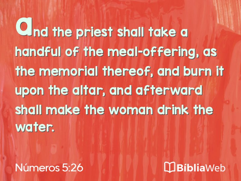 Números 5:26 em imagem para compartilhar