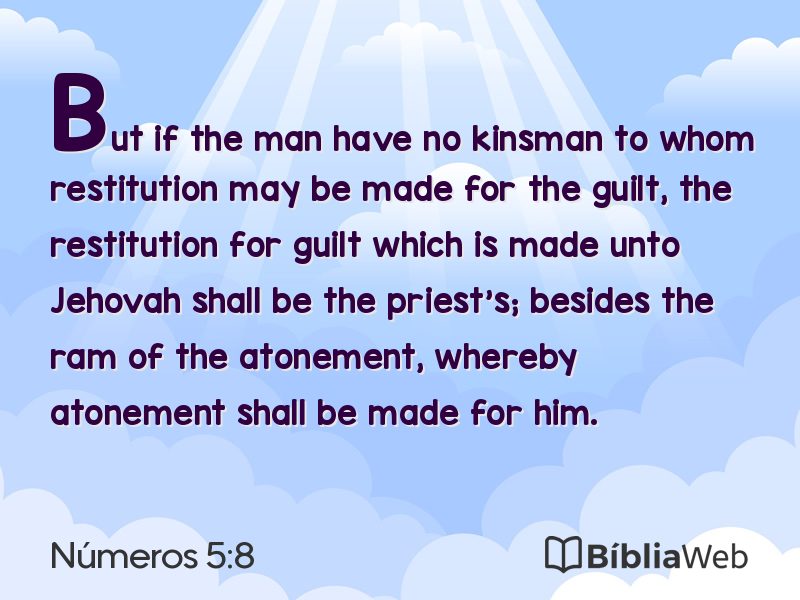 Números 5:8 em imagem para compartilhar