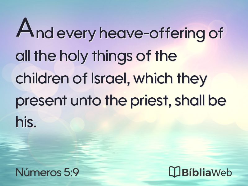 Números 5:9 em imagem para compartilhar