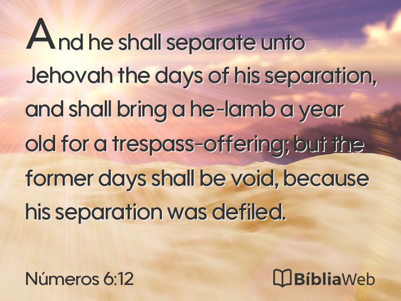 Números 6:12 em imagem para compartilhar