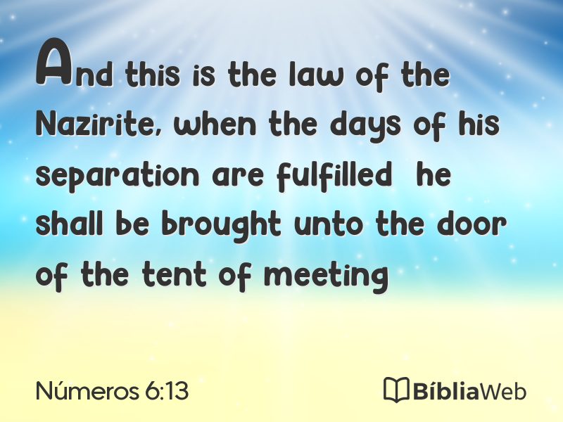 Números 6:13 em imagem para compartilhar