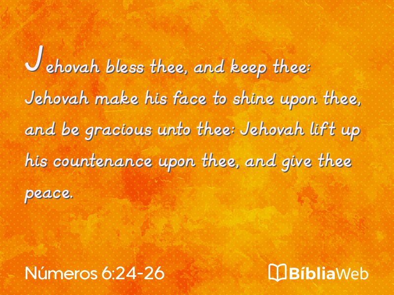 Números 6:24-26 em imagem para compartilhar