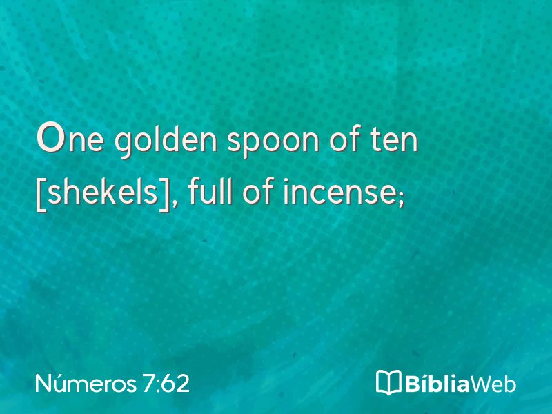 Números 7:62 em imagem para compartilhar