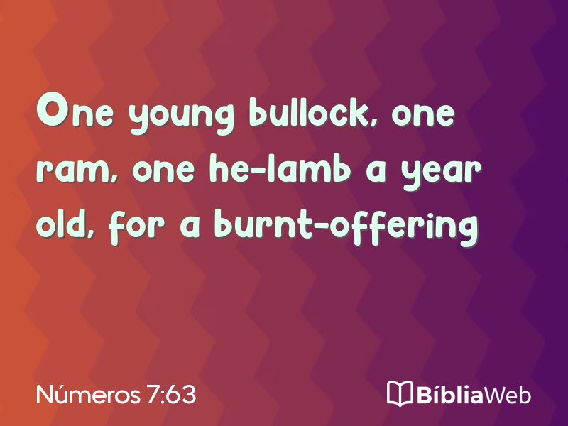 Números 7:63 em imagem para compartilhar