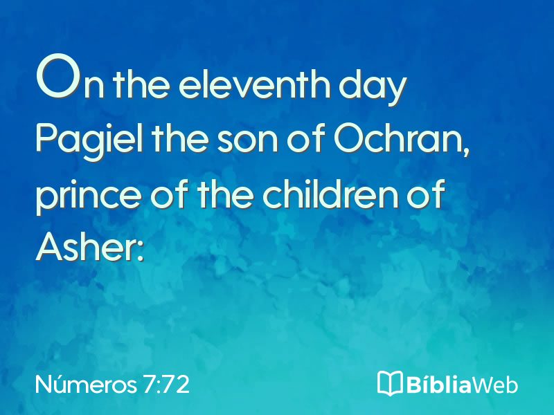 Números 7:72 em imagem para compartilhar