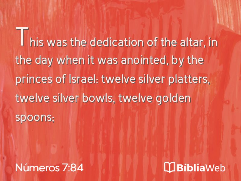 Números 7:84 em imagem para compartilhar