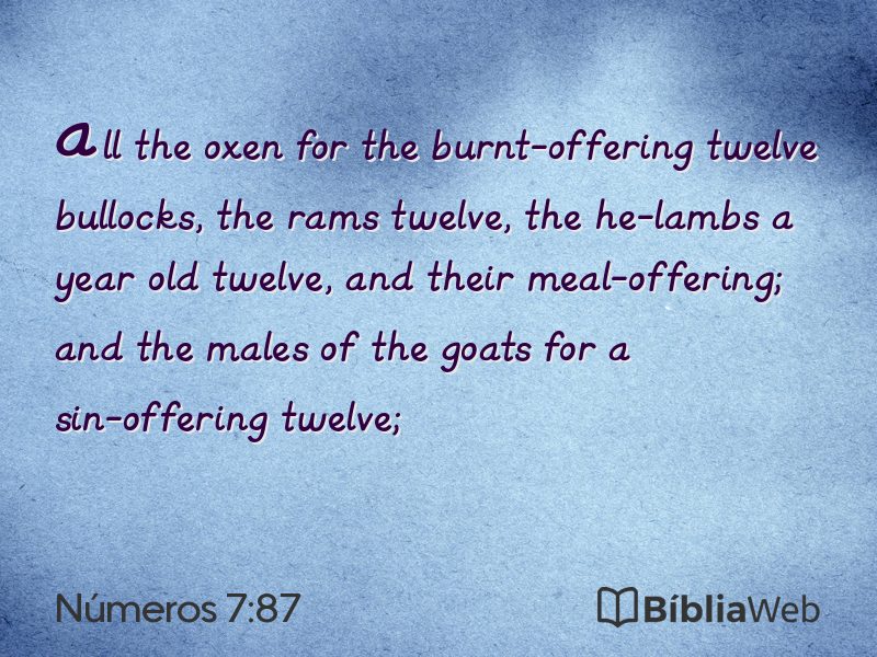 Números 7:87 em imagem para compartilhar