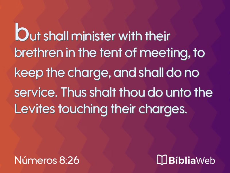Números 8:26 em imagem para compartilhar