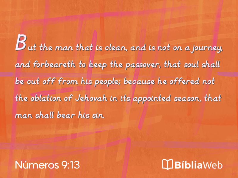Números 9:13 em imagem para compartilhar