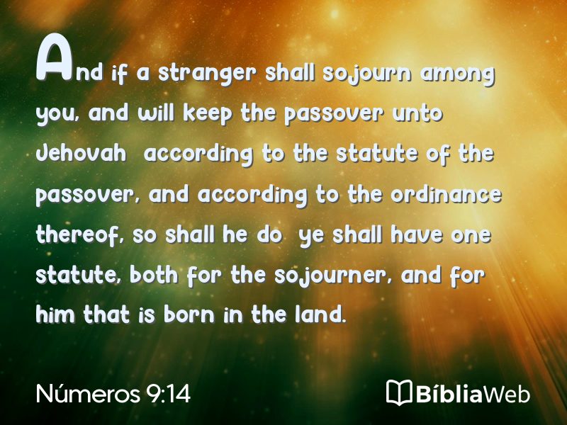 Números 9:14 em imagem para compartilhar