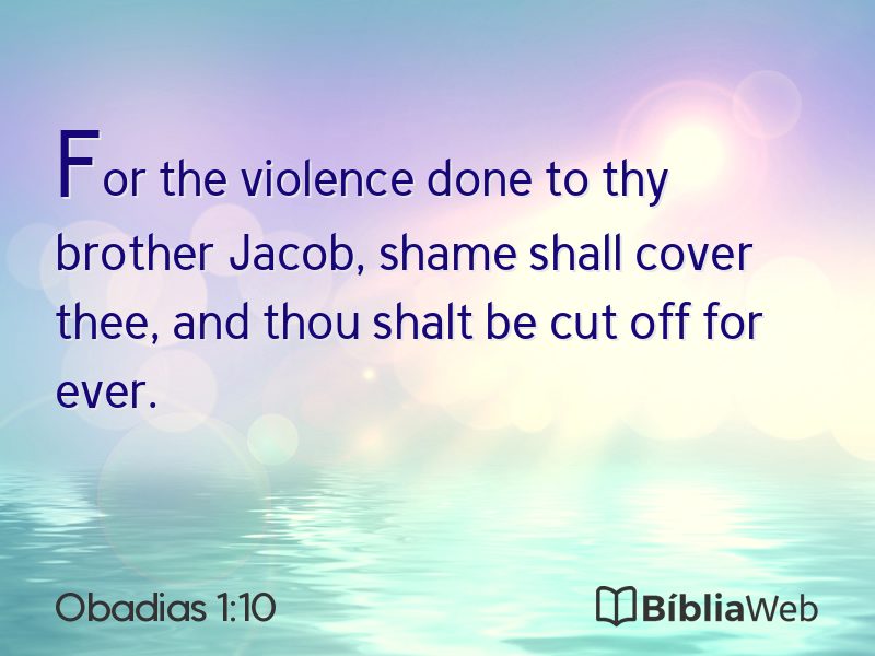 Obadias 1:10 em imagem para compartilhar
