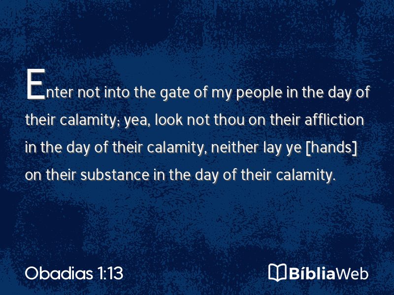 Obadias 1:13 em imagem para compartilhar