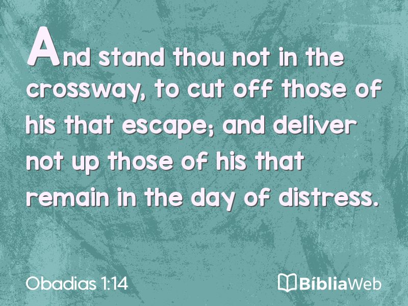 Obadias 1:14 em imagem para compartilhar