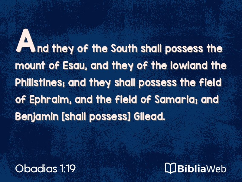 Obadias 1:19 em imagem para compartilhar