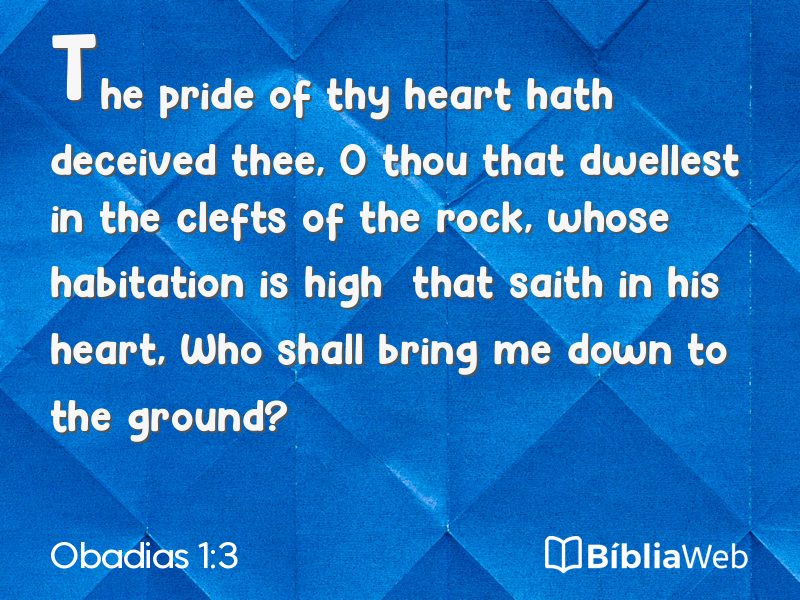 Obadias 1:3 em imagem para compartilhar