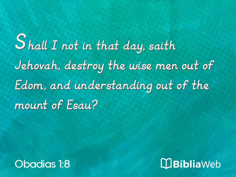 Obadias 1:8 em imagem para compartilhar