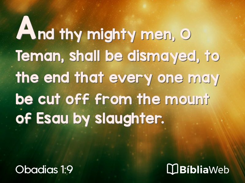 Obadias 1:9 em imagem para compartilhar