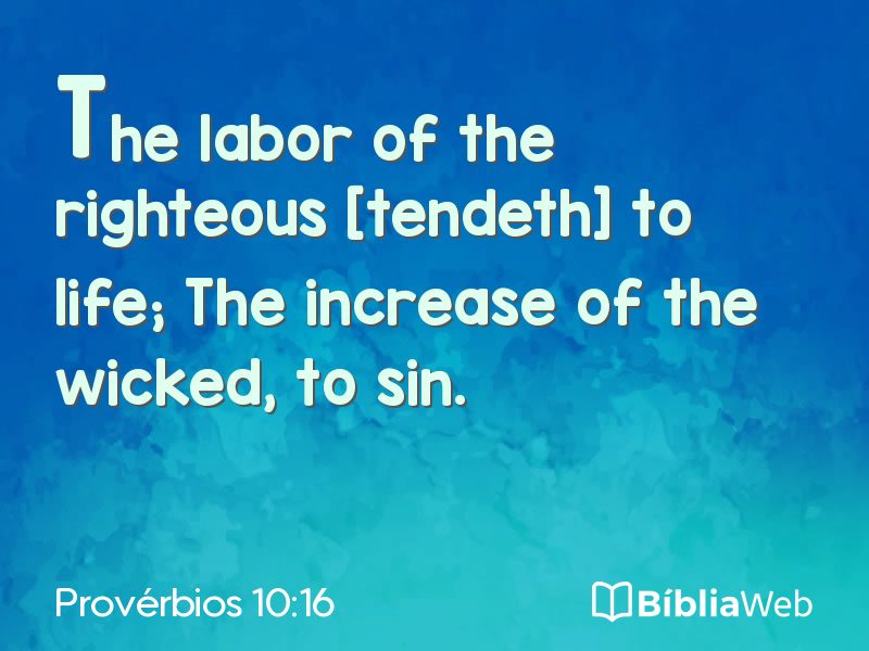 Provérbios 10:16 em imagem para compartilhar