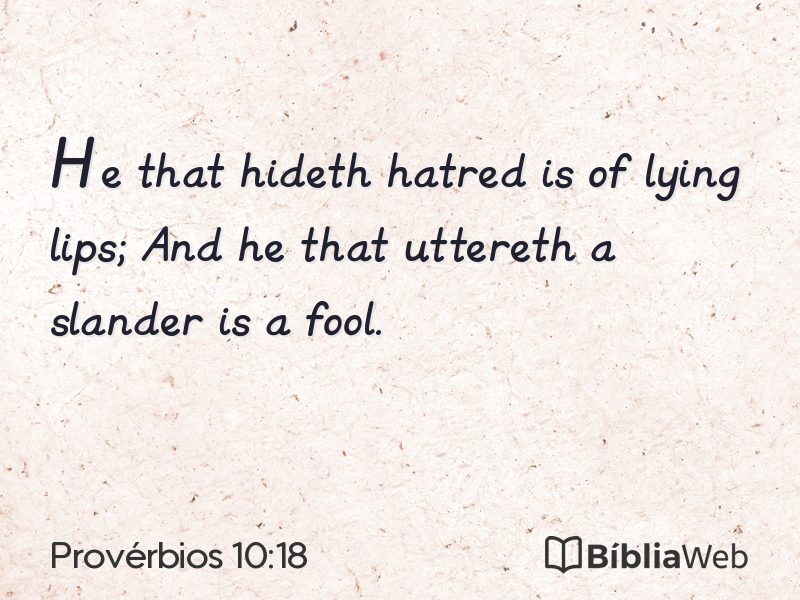 Provérbios 10:18 em imagem para compartilhar