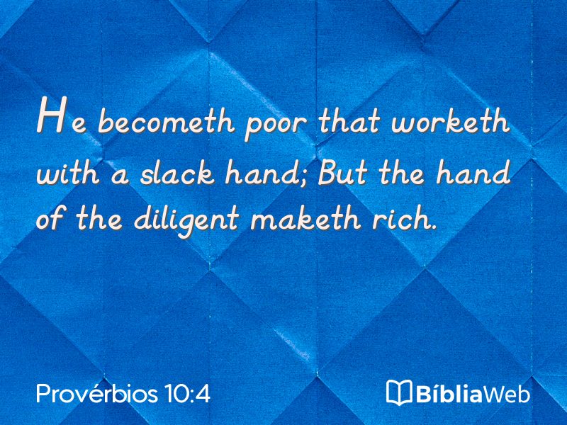 Provérbios 10:4 em imagem para compartilhar