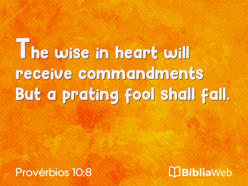 Provérbios 10:8 em imagem para compartilhar