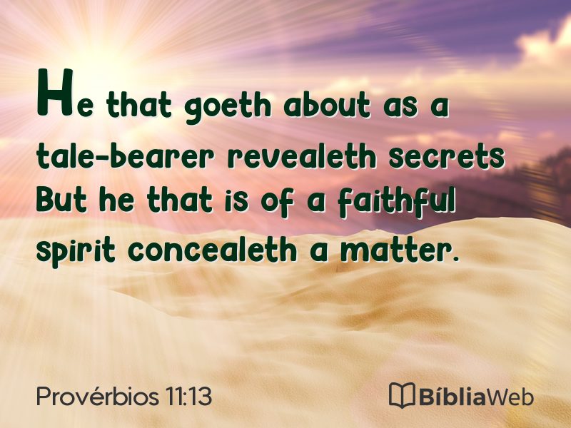 Provérbios 11:13 em imagem para compartilhar